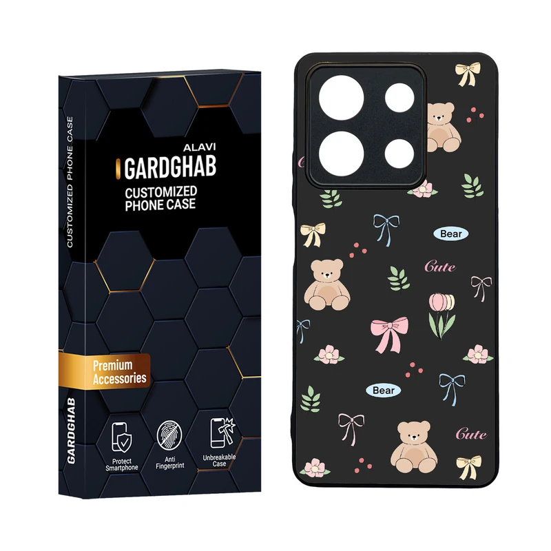 کاور گارد قاب مدل دورژله ای پشت گلس فانتزی مناسب برای گوشی موبایل شیائومی Redmi Note 13 5G