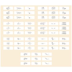 برچسب طرح گل مینیمال کد 003 مجموعه 63 عددی