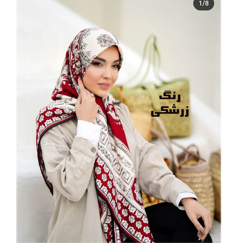 روسری زنانه مدل مجلسی ابریشم توییل دور دست دوز کد RT1