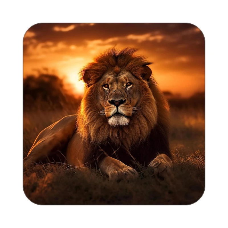 زیر لیوانی کاکتی طرح شیر مدل mp23810