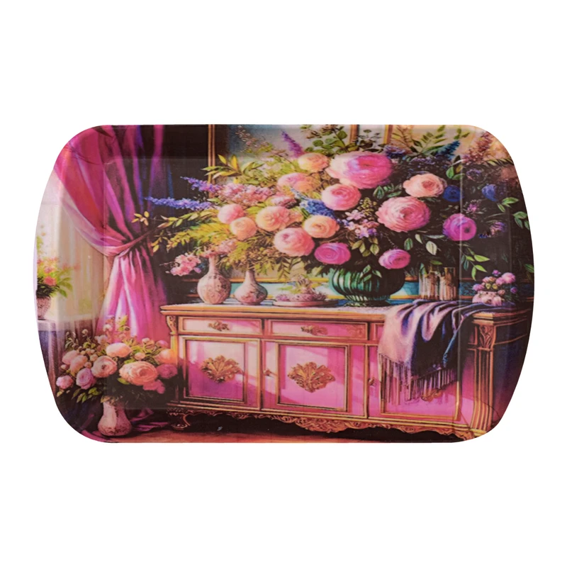 سینی دسته دار مهروز مدل A-1002 گل سایز 20×32 سانتی متر