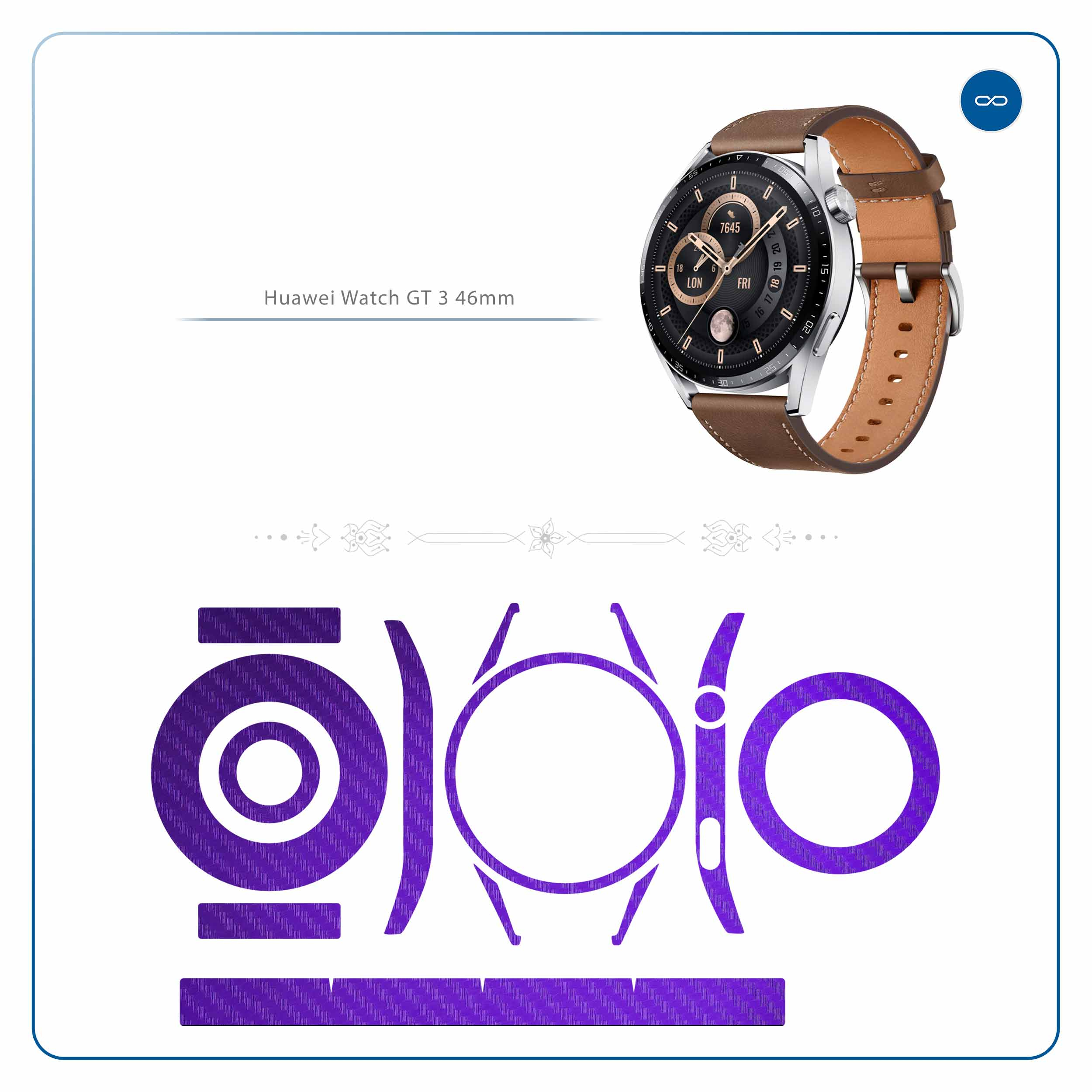 برچسب ماهوت طرح Purple-Fiber مناسب برای ساعت هوشمند هوآوی Watch GT 3 46mm