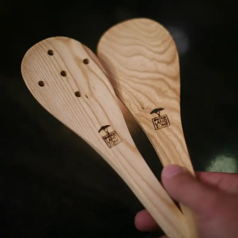 قاشق چوبی وودلندزون مدل وایکینگ مجموعه 2 عددی