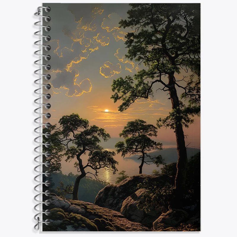 دفتر لغت 50 برگ خندالو طرح منظره طبیعت کد F6567