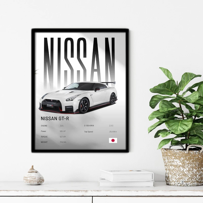 تابلو آتریسا طرح ماشین NISSAN مدل ATC46 فریم مشکی