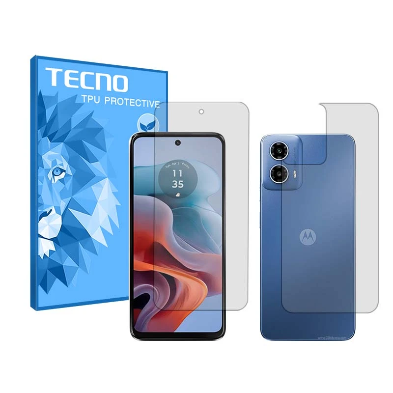 محافظ صفحه نمایش شفاف تکنو مدل HyGEL مناسب برای گوشی موبایل موتورولا Moto G34 به همراه محافظ پشت گوشی 