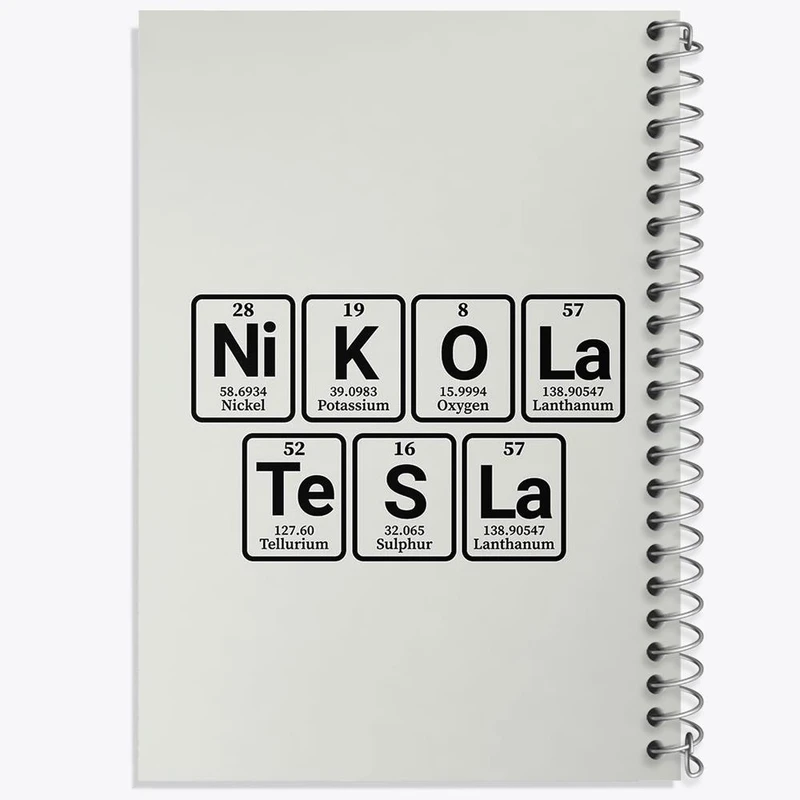 دفتر مشق 50 برگ خندالو مدل نیکولاس تسلا Tesla کد 29496