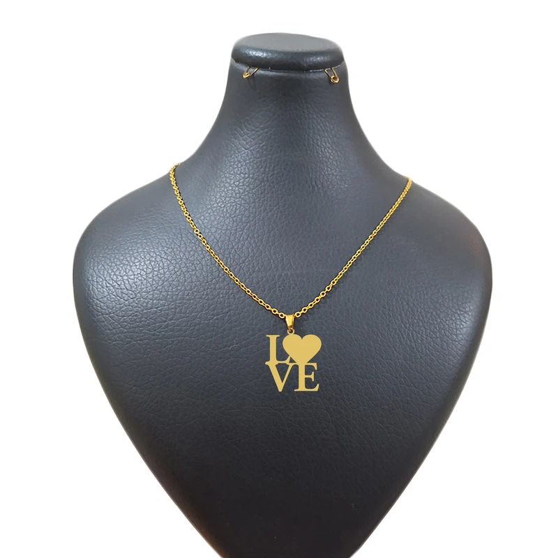 گردنبند زنانه هایکا مدل قلب و love کد g.ha401