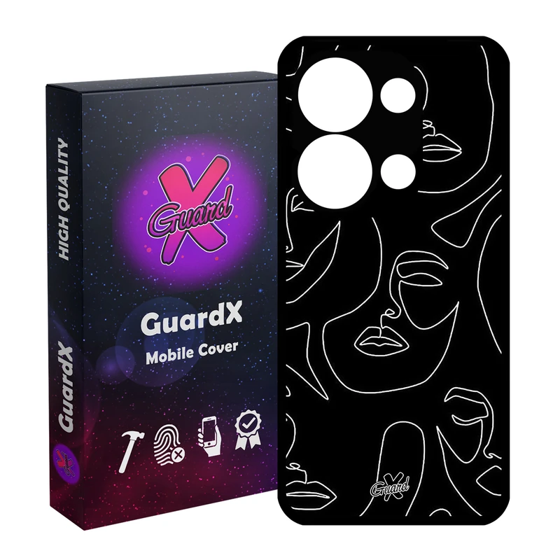 کاور گارد ایکس طرح Girl مدل Glass10392 مناسب برای گوشی موبایل شیائومی Redmi Note 13 Pro 4G / Poco M6 Pro 4G