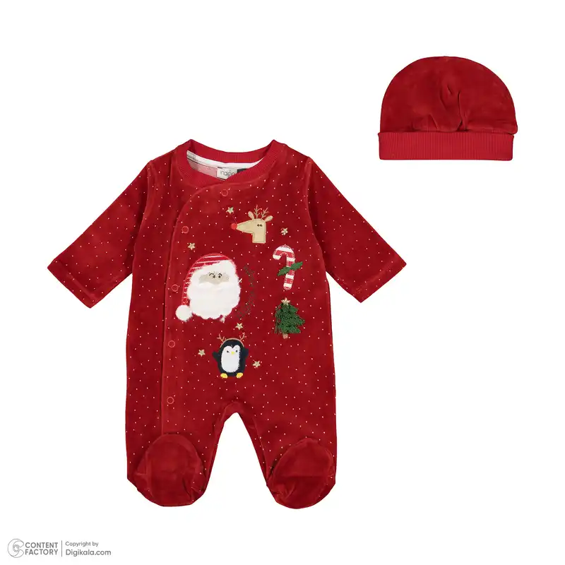 ست سرهمی و کلاه نوزادی ایندیگو مدل 421154