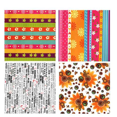 کاغذ کادو مدل گل کد 234 مجموعه 4 عددی