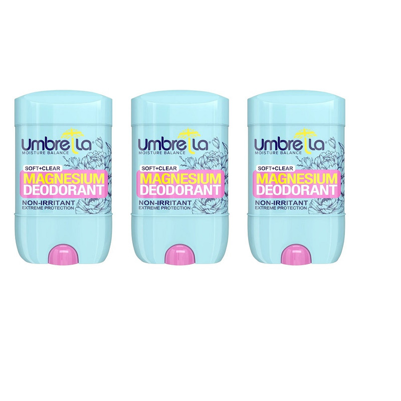استیک ضد تعریق زنانه آمبرلا مدل soft+clear حجم 75 میلی لیتر مجموعه 3 عددی استیک ضد تعریق زنانه آمبرلا مدل soft+clear حجم 75 میلی لیتر مجموعه 3 عددی