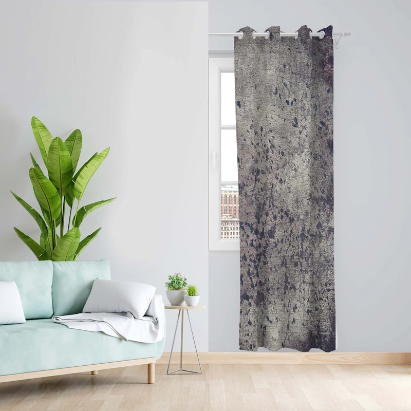 پرده طرح آبرنگی مدل مخمل پانچی کد 1441 z سایز 140x200 سانتی متر