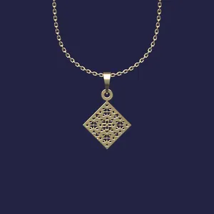 گردنبند طلا 18 عیار زنانه مدوپد مدل هندسی کد Y2-1-1044