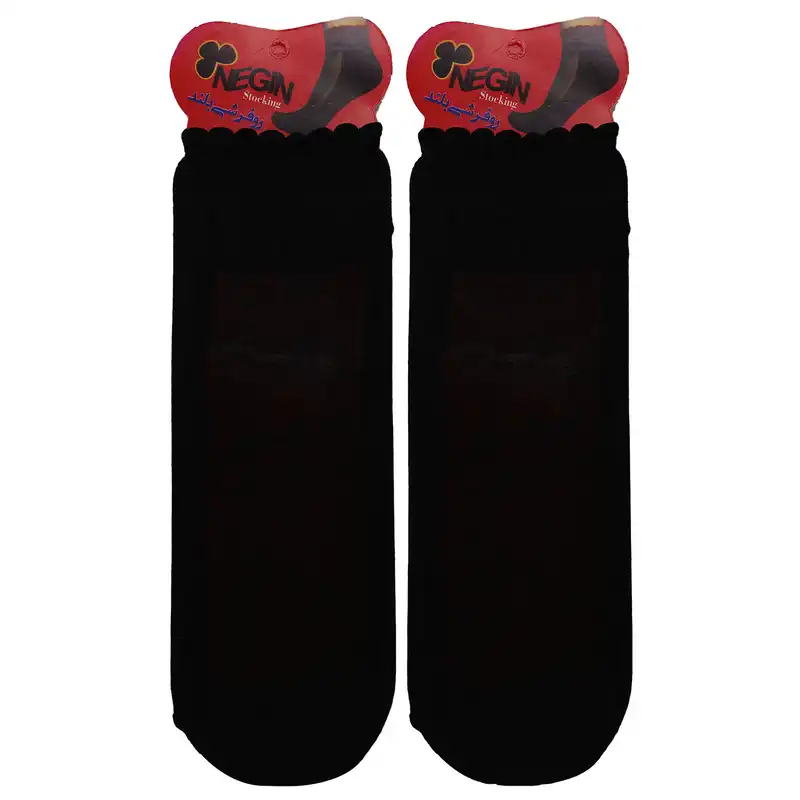 جوراب زنانه نگین مدل شیشه ای کفه دار بسته 6 عددی