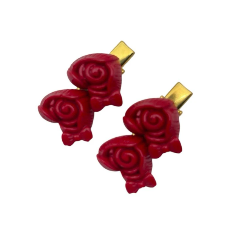 گیره مو مدل گل رز رزینی بسته 2 عددی