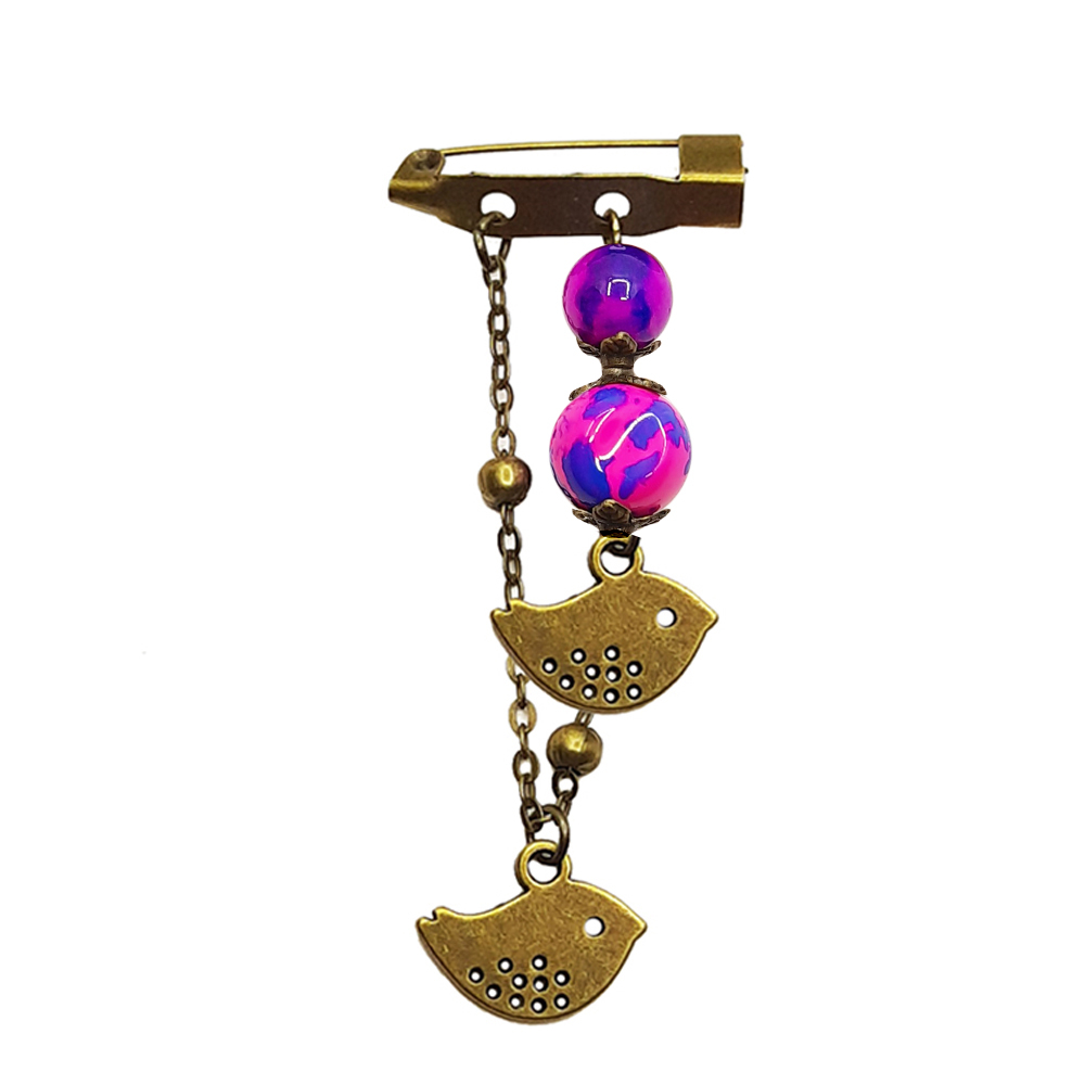 گل سینه زنانه مدل پرنده