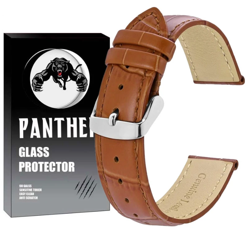 بند پنتر مدل Genuine Leather مناسب برای ساعت هوشمند هوآوی Watch GT/2/2e/2 Pro/3/3 Pro سایز 46 میلی متری