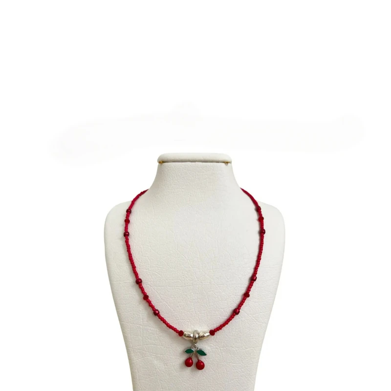 گردنبند دست ساز زنانه مدل گیلاسی