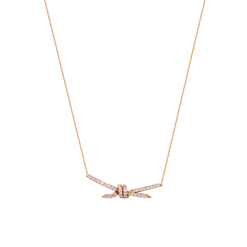 گردنبند طلا 18 عیار زنانه الی گالری مدل گره تیفانی نگینی