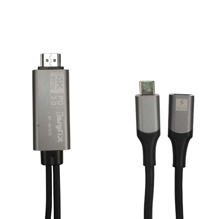 کابل تبدیل USB-C به HDMI/PD ایزی فیکس مدل EF-9572PD طول 1.8 متر