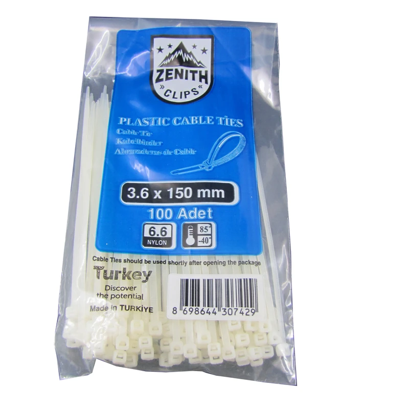 بست کمربندی 15 سانتی متری زنیث مدل G15 بسته 100 عددی