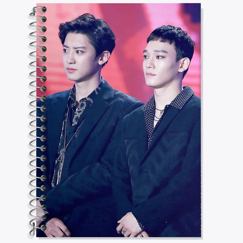 دفتر زبان 50 برگ خندالو مدل دو خط طرح گروه اکسو EXO کد 13595