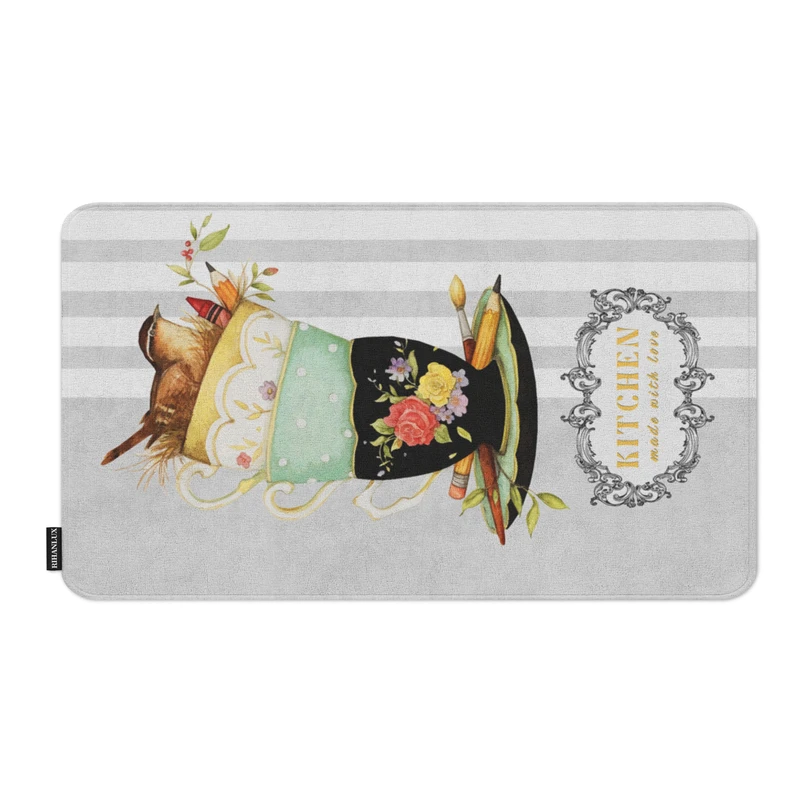 پادری ریحانلوکس مدل مستطیل طرح فنجان آشپزخانه کد PADARI-A13 سایز 70x50 سانتی‌متر مناسب برای فضای داخلی