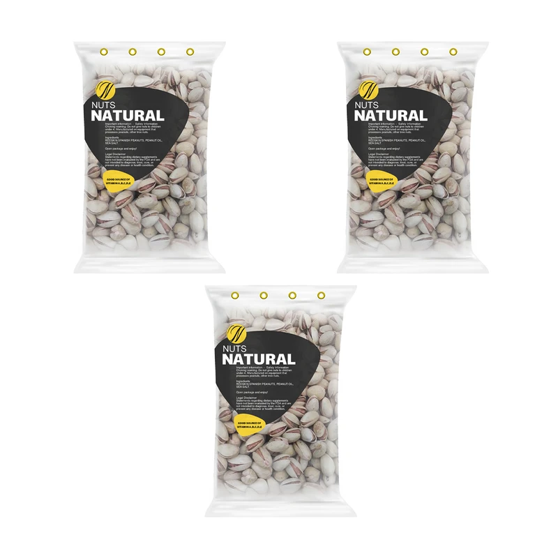 پسته بادامی نچرال - 500 گرم بسته 3 عددی 