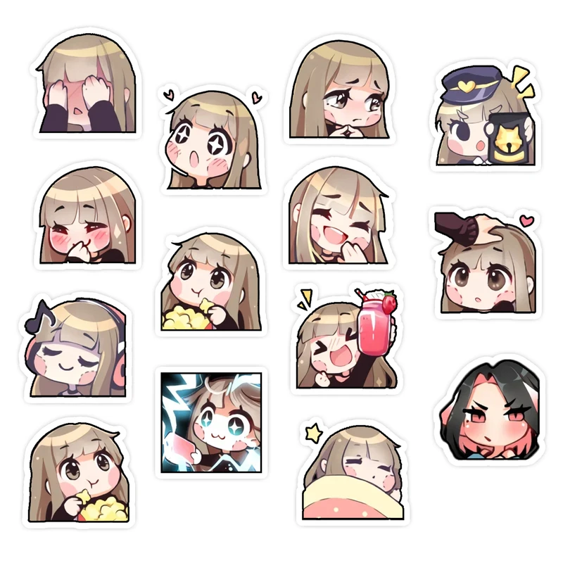 استیکر لپ تاپ و موبایل گوفی طرح دختر کوچولو کد Little girl 1 مجموعه 14 عددی