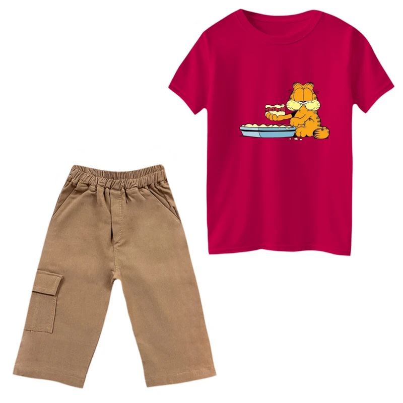 ست تی‌شرت و شلوارک پسرانه مدل گارفیلد کد 5