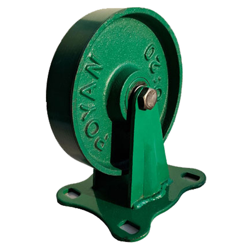 چرخ صنعتی مدل کفی‌دار طرح چدن با پایه آهن ثابت