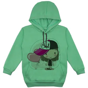 هودی دخترانه مدل دخترک F42 رنگ سبز