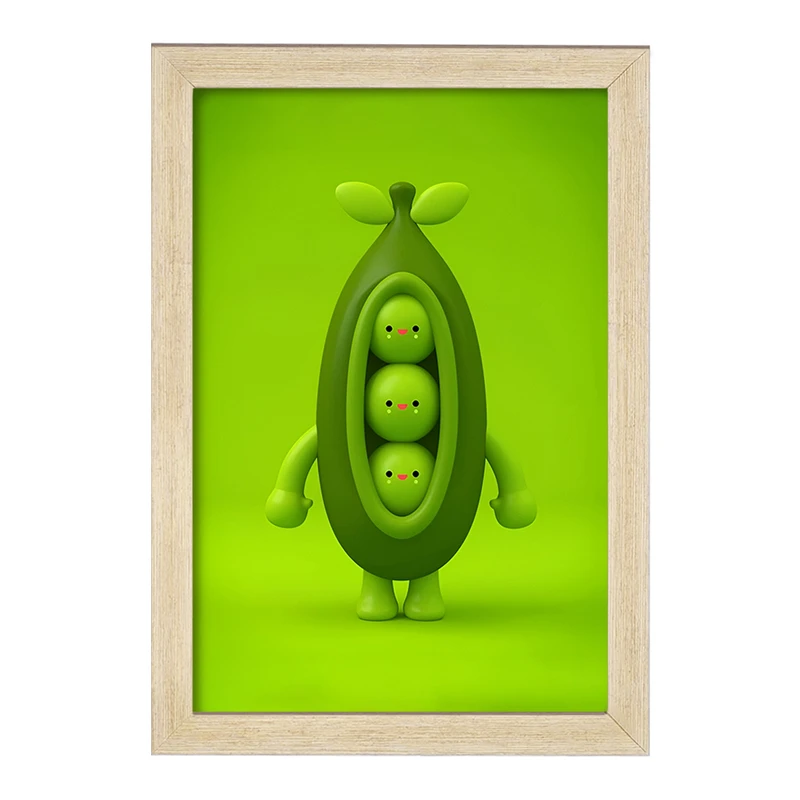 تابلو خندالو مدل نخودفرنگی بامزه کد F3357