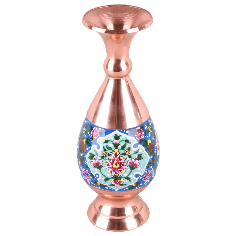 گلدان میناکاری طرح شکوفه باران مدل 01-26 ارتفاع 20 سانتی‌متر