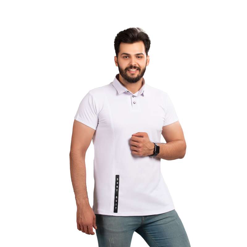 پولوشرت آستین کوتاه مردانه برساد مدل E108 رنگ سفید