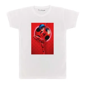 تی شرت بچگانه پرمانه طرح دختر کفشدوزکی کد pmt.5242