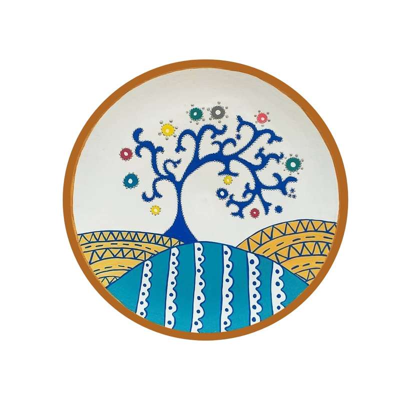 بشقاب دیوارکوب سفالی طرح مینیمال