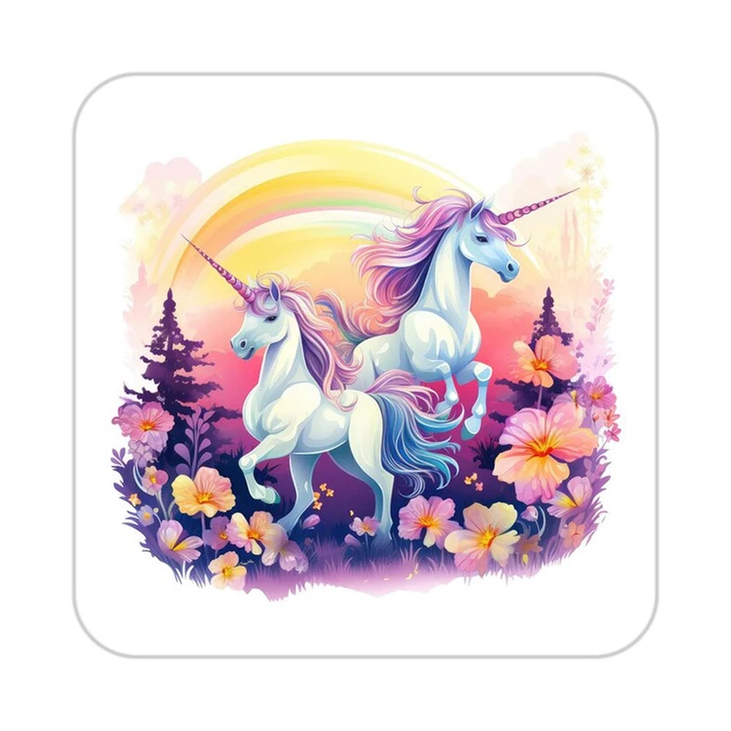 زیر لیوانی کاکتی طرح اسب تک شاخ و یونیکورن مدل mp31654