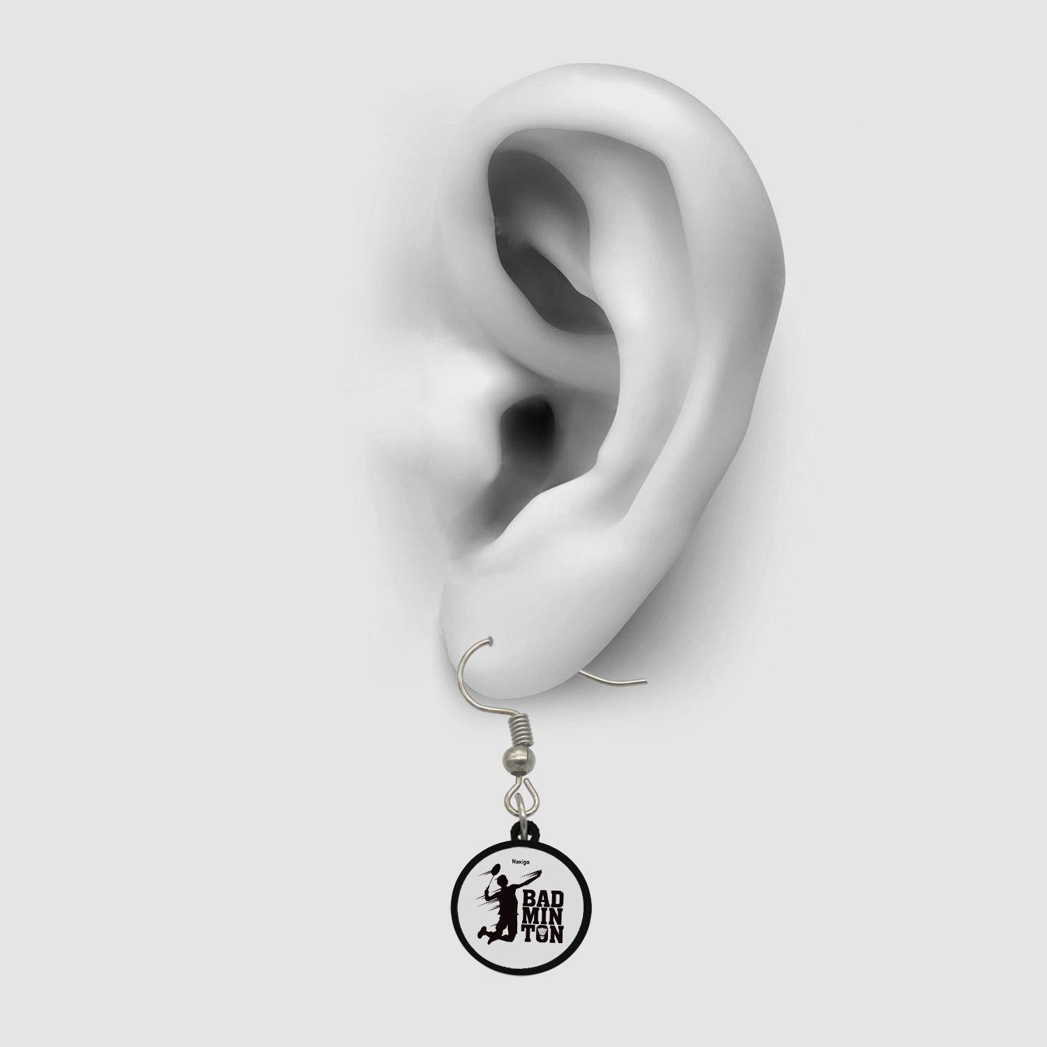 گوشواره زنانه ناکسیگو مدل شب تاب طرح بدمینتون کد ES7320