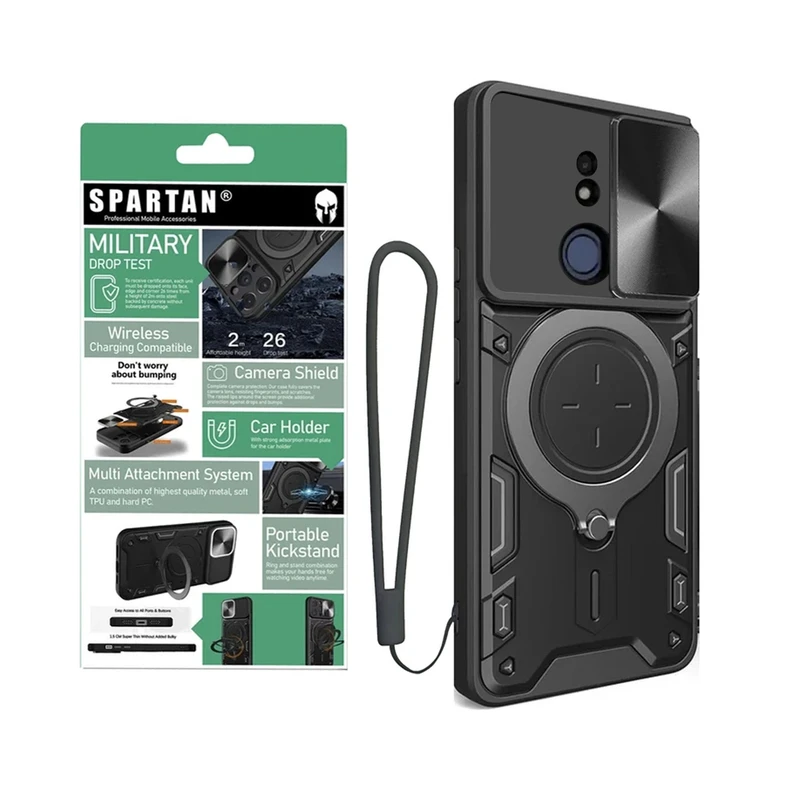 کاور اسپارتان مدل Magnet Ring Strap مناسب برای گوشی موبایل نوکیا Nokia C21 به همراه بند آویز