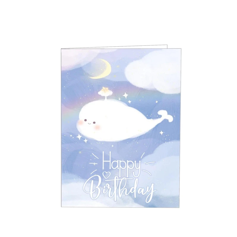 کارت پستال مدل تولدت مبارک طرح وال تنها مجموعه 2 عددی