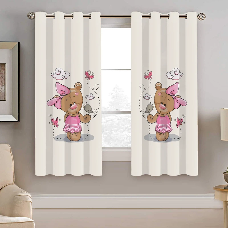 پرده نیروانا طرح خرس کودک مدل هازان کد 8237 سایز 140×200 سانتی متر