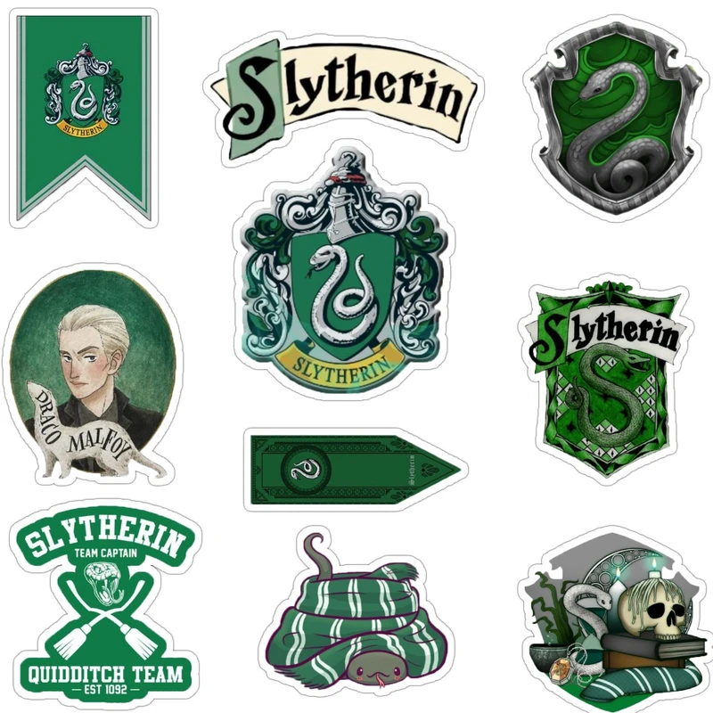 استیکر لپ تاپ و موبایل گوفی طرح هری پاتر مدل slytherin مجموعه 10 عددی