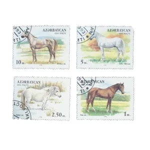 تمبر یادگاری مدل اسب کد DS1564 مجموعه 4 عددی