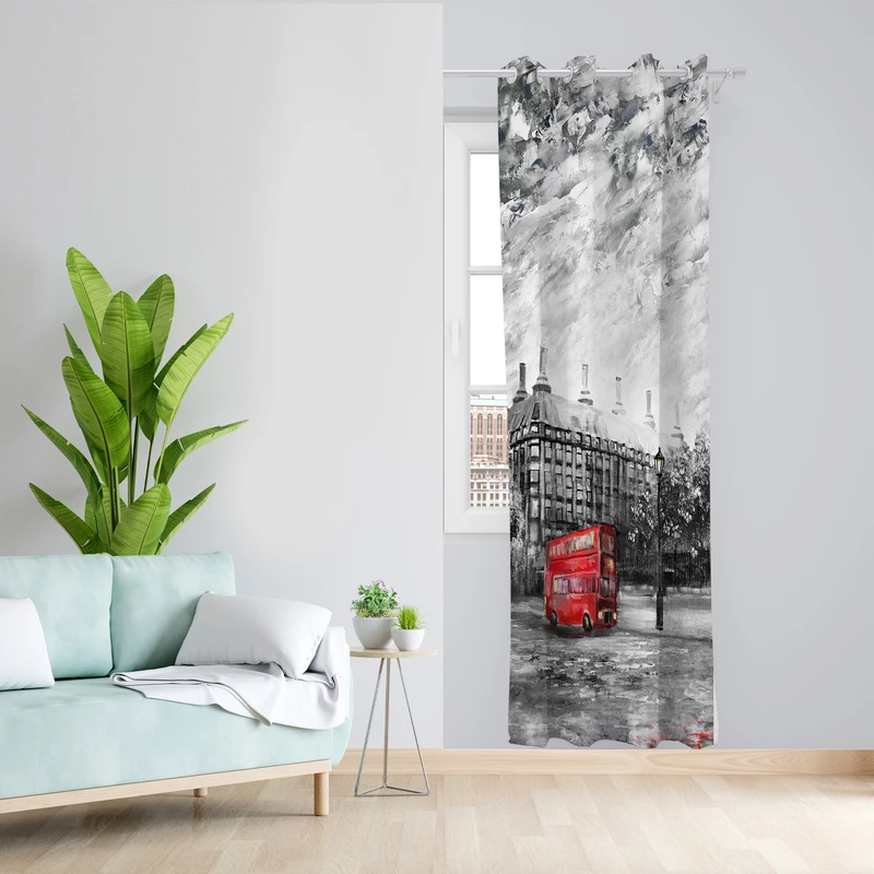 پرده طرح لندن مدل مخمل پانچی کد L 353 Z سایز 140x200 سانتی متر