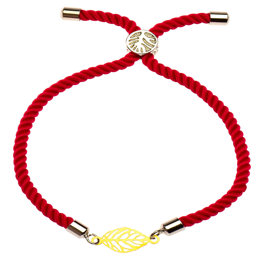 دستبند طلا 18 عیار زنانه کرابو طرح برگ مدل Kr1174 -  - 1
