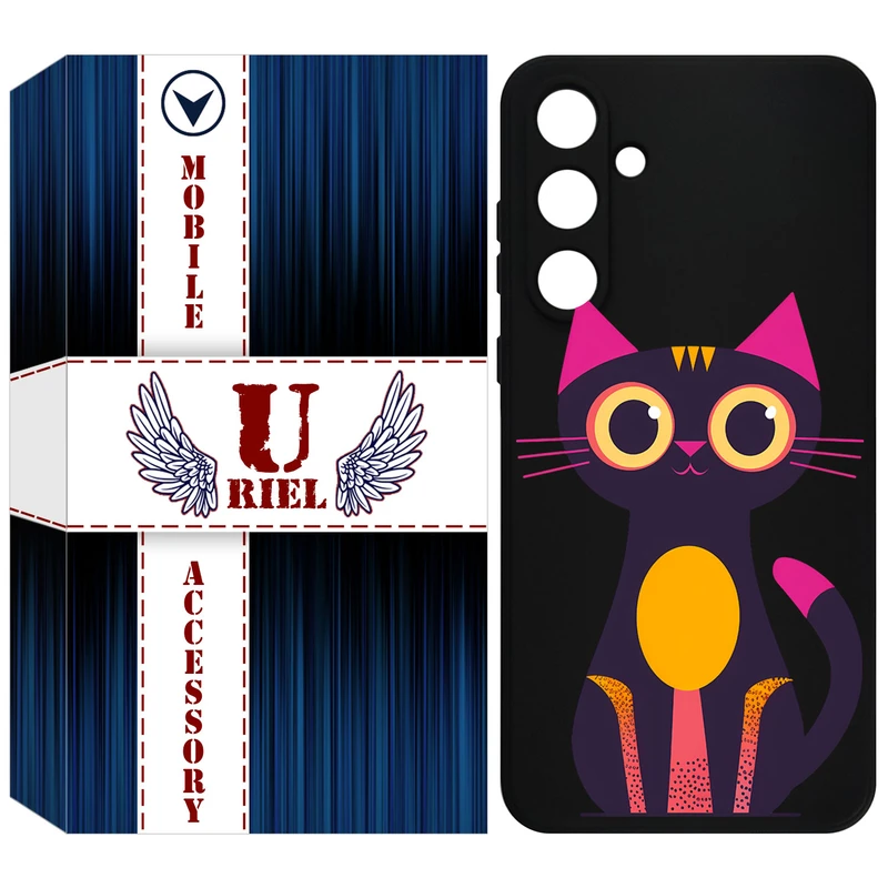 کاور یوریل  مدل KSH کد 46 طرح گربه مناسب برای گوشی موبایل سامسونگ Galaxy A35