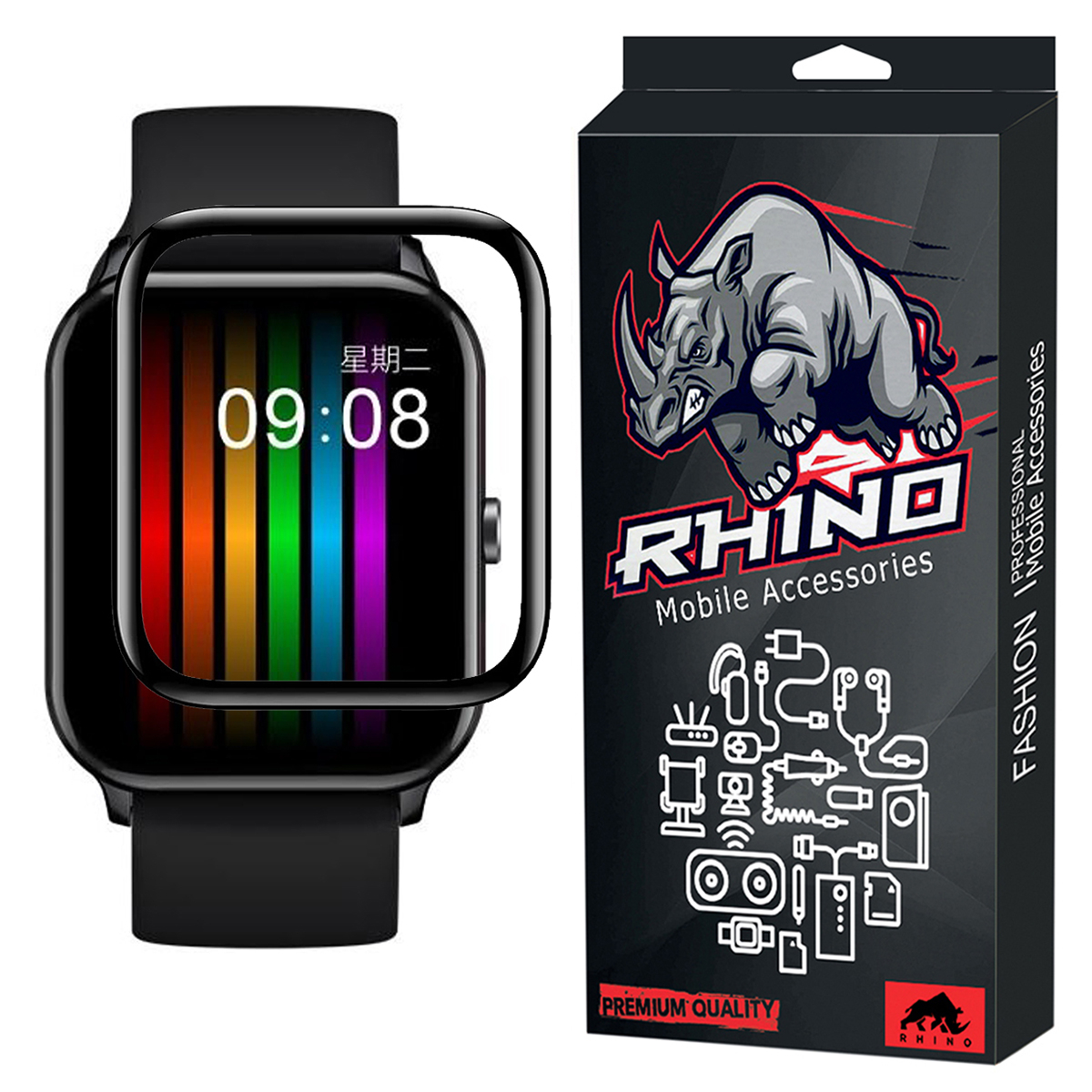 محافظ صفحه نمایش راینو مدل PMA مناسب برای ساعت هوشمند کیو سی وای GTC