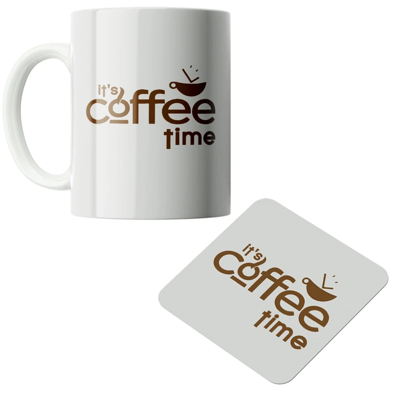 ماگ پاد آفرین مدل قهوه کد DKC374 به همراه زیر لیوانی